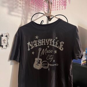 Fifth Sun Black Nashville Music City Kids Tee